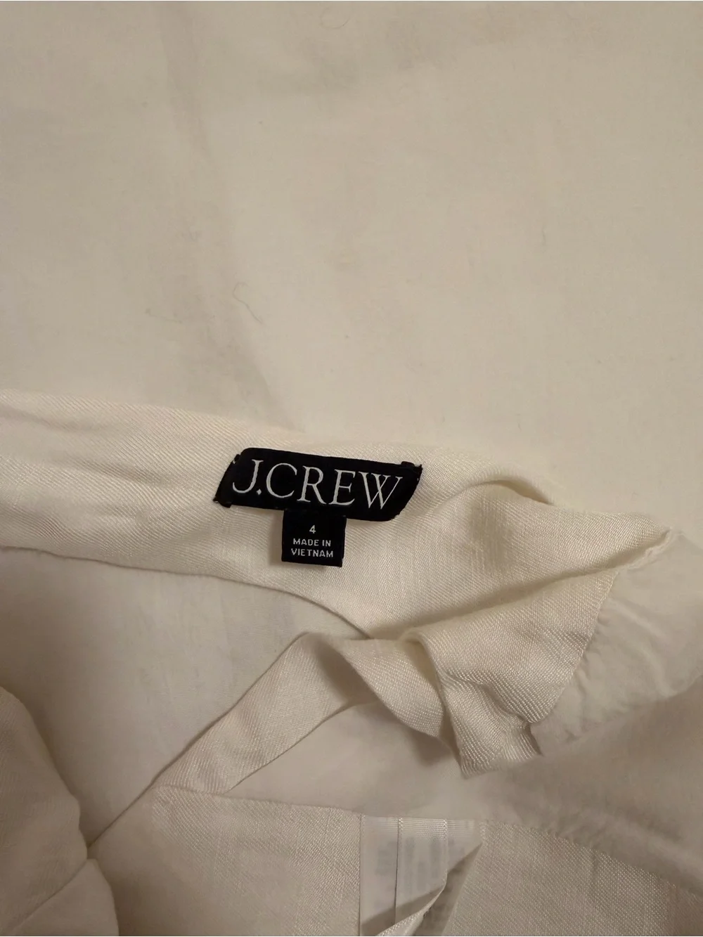J. Crew Cream Linen Open Back Halter Vest